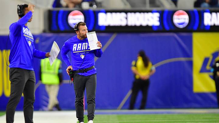 Oct 12, 2026; Inglewood, California, USA; Los Angeles Rams head coach Sean McVay looks on during the second quarter against the Buffalo Bills at SoFi Stadium. Mandatory Credit: Gary A. Vasquez-Imagn Images Oct 12, 2026; Inglewood, California, USA; Los Angeles Rams head coach Sean McVay looks on during the second quarter against the Buffalo Bills at SoFi Stadium. Mandatory Credit: Gary A. Vasquez-Imagn Images