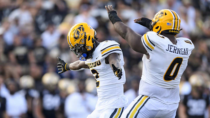 Sep 30, 2023; Nashville, Tennessee, USA; Missouri Tigers safety Ennis Rakestraw Jr. (2) and