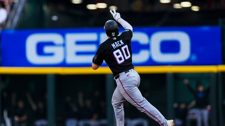 Miami Marlins catcher Joe Mack Mandatory Credit: Katie Stratman-Imagn Images