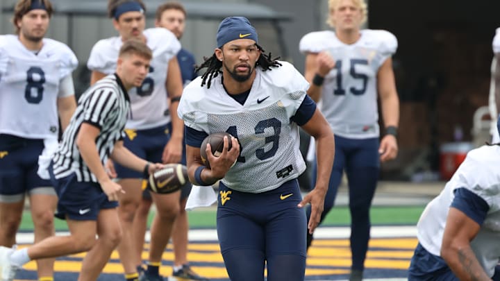 West Virginia University quarterback Jaylen Henderson