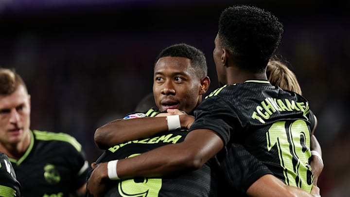 Aurelien Tchouameni, David Alaba, Karim Benzema Aurelien Tchouameni, David Alaba, Karim Benzema