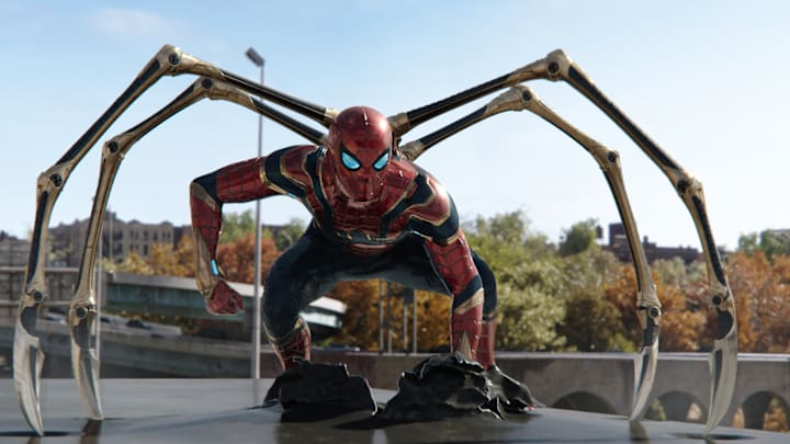 Spider-Man from Columbia Pictures' SPIDER-MAN: NO WAY HOME. Courtesy of Sony Pictures. ©2021 CTMG. All Rights Reserved. MARVEL and all related character names: © & ™ 2021 MARVEL