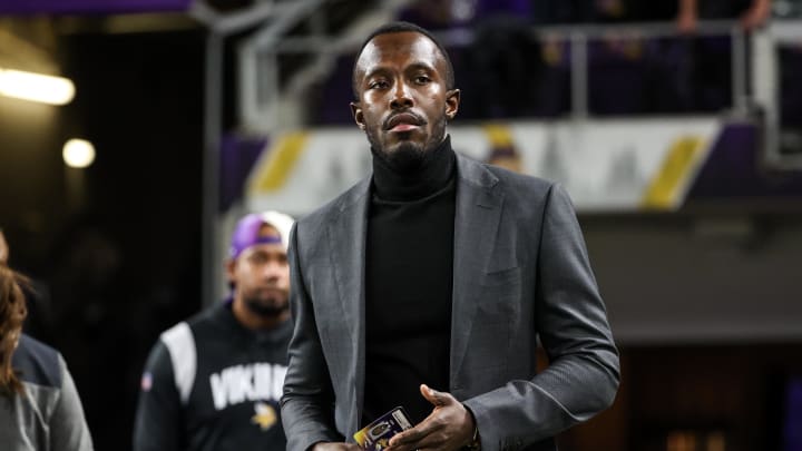 Nov 24, 2022; Minneapolis, Minnesota, USA; Minnesota Vikings general manager Kwesi Adofo-Mensah Nov 24, 2022; Minneapolis, Minnesota, USA; Minnesota Vikings general manager Kwesi Adofo-Mensah