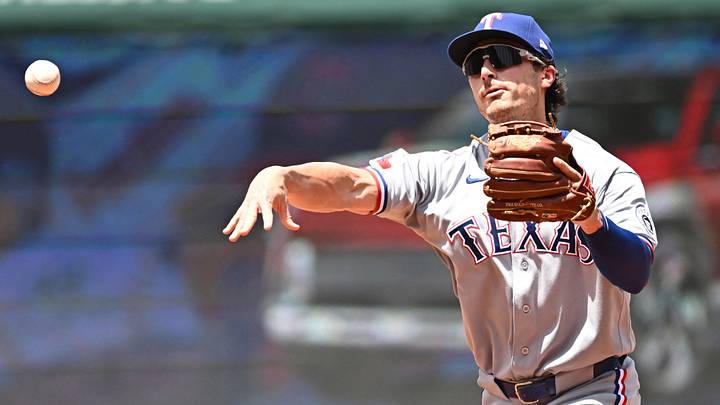 Texas Rangers second baseman Justin Foscue. Texas Rangers second baseman Justin Foscue.