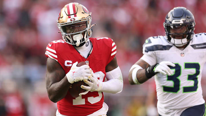 Seattle Seahawks safety Jamal Adams (33) chases San Francisco 49ers wide receiver Deebo Samuel (19)