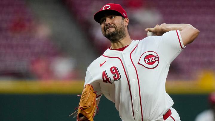 Cincinnati Reds pitcher Brock Burke (49) throws a pitch in the seventh inning of the MLB Interleague game between the Cincinnati Reds and the Athletics at Great American Ball Park in downtown Cincinnati on Wednesday, Aug. 5, 2026 The Reds won the second game of the series, 3-2. Cincinnati Reds pitcher Brock Burke (49) throws a pitch in the seventh inning of the MLB Interleague game between the Cincinnati Reds and the Athletics at Great American Ball Park in downtown Cincinnati on Wednesday, Aug. 5, 2026 The Reds won the second game of the series, 3-2.
