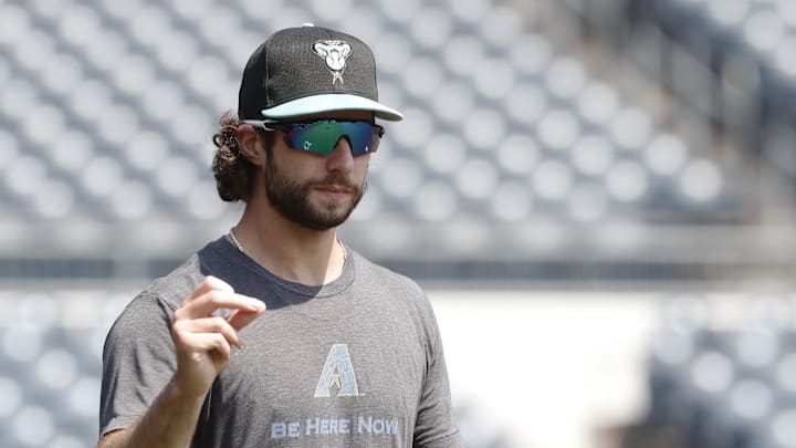 Aug 4, 2024; Pittsburgh, Pennsylvania, USA; Arizona Diamondbacks pitcher Zac Gallen (23) walks on the field before the game against the Pittsburgh Pirates at PNC Park. Mandatory Credit: Charles LeClaire-Imagn Images Aug 4, 2024; Pittsburgh, Pennsylvania, USA; Arizona Diamondbacks pitcher Zac Gallen (23) walks on the field before the game against the Pittsburgh Pirates at PNC Park. Mandatory Credit: Charles LeClaire-Imagn Images