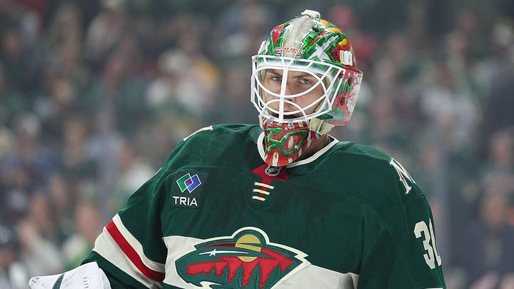 May 11, 2026; Saint Paul, Minnesota, USA; Minnesota Wild goaltender Jesper Wallstedt (30) looks on during the first period in game four of the second round of the 2026 Stanley Cup Playoffs against the Colorado Avalanche at Grand Casino Arena. Mandatory Credit: Matt Krohn-Imagn Images