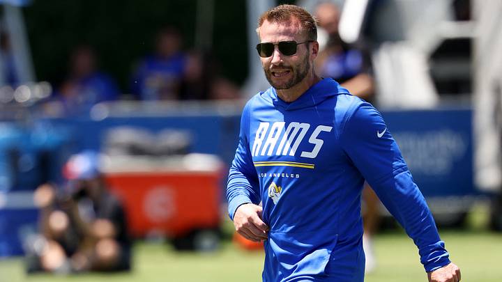 Jul 29, 2026; Los Angeles, CA, USA; Los Angeles Rams head coach Sean McVay looks on during training camp at Loyola Marymount University. Mandatory Credit: Kiyoshi Mio-Imagn Images Jul 29, 2026; Los Angeles, CA, USA; Los Angeles Rams head coach Sean McVay looks on during training camp at Loyola Marymount University. Mandatory Credit: Kiyoshi Mio-Imagn Images
