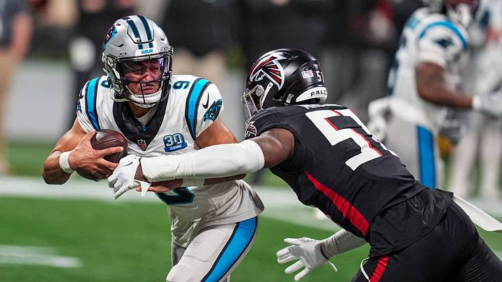 Carolina Panthers quarterback Bryce Young has had some of his best games against the Atlanta Falcons. Carolina Panthers quarterback Bryce Young has had some of his best games against the Atlanta Falcons.