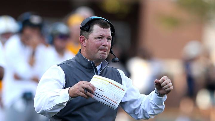 Sep 16, 2023; Hattiesburg, Mississippi, USA; Former Southern Miss Golden Eagles head coach Will Hall gestures in the second half against the Tulane Green Wave at M.M. Roberts Stadium. Mandatory Credit: Chuck Cook-USA TODAY Sports Sep 16, 2023; Hattiesburg, Mississippi, USA; Former Southern Miss Golden Eagles head coach Will Hall gestures in the second half against the Tulane Green Wave at M.M. Roberts Stadium. Mandatory Credit: Chuck Cook-USA TODAY Sports