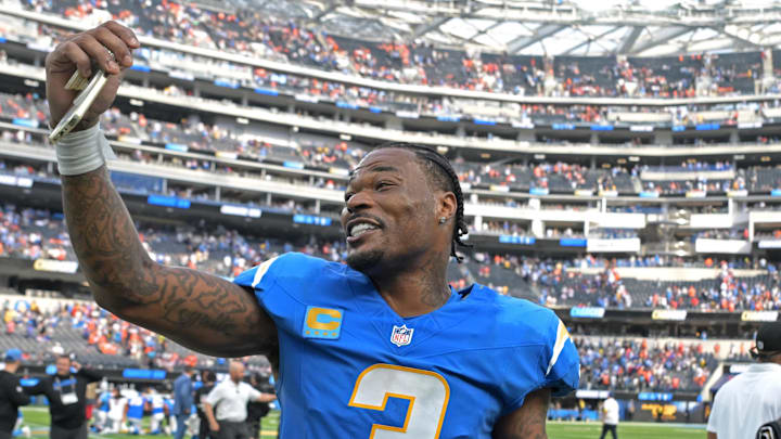 Chargers safety Derwin James (3) celebrates after defeating the Broncos in Week 3.