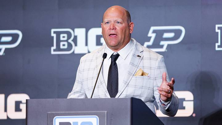 Jul 29, 2026; Chicago, IL, USA; Purdue Football head coach Barry Odom speaks during Big Ten Media Days at Hilton Chicago. Mandatory Credit: Kamil Krzaczynski-Imagn Images Jul 29, 2026; Chicago, IL, USA; Purdue Football head coach Barry Odom speaks during Big Ten Media Days at Hilton Chicago. Mandatory Credit: Kamil Krzaczynski-Imagn Images