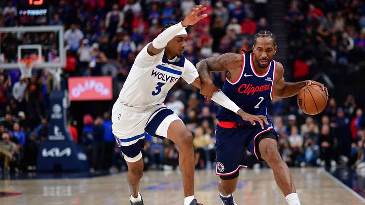 Mar 11, 2026; Inglewood, California, USA; Los Angeles Clippers forward Kawhi Leonard (2) moves the ball against Minnesota Timberwolves forward Jaden McDaniels (3) during the second half at Intuit Dome. Mandatory Credit: Gary A. Vasquez-Imagn Images Mar 11, 2026; Inglewood, California, USA; Los Angeles Clippers forward Kawhi Leonard (2) moves the ball against Minnesota Timberwolves forward Jaden McDaniels (3) during the second half at Intuit Dome. Mandatory Credit: Gary A. Vasquez-Imagn Images