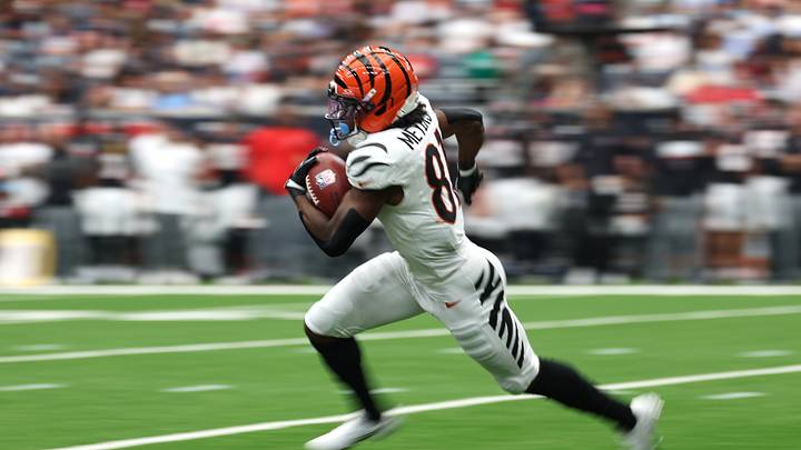 Sep 20, 2026; Houston, Texas, USA;  Cincinnati Bengals wide receiver Dohnte Meyers (81) runs during the second quarter against the Houston Texans at Reliant Stadium.  Mandatory Credit: Thomas Shea-Imagn Images