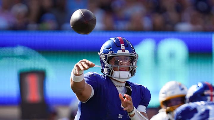 Jaxson Dart and the New York Giants are underdogs against the New Orleans Saints on Sunday.