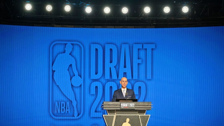 Jun 23, 2022; Brooklyn, NY, USA; NBA commissioner Adam Silver speaks before the first round of the 2022 NBA Draft at Barclays Center. Mandatory Credit: Brad Penner-USA TODAY Sports
