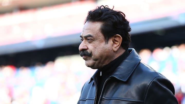 Jan 21, 2018; Foxborough, MA, USA; Jacksonville Jaguars owner Shahid Khan before the AFC Championship Game against the New England Patriots at Gillette Stadium. Mandatory Credit: Mark J. Rebilas-Imagn Images