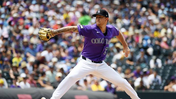 Jun 7, 2026; Denver, Colorado, USA; Colorado Rockies pitcher Kyle Freeland (21) throws in the second inning against the Milwaukee Brewers at Coors Field. Mandatory Credit: Christopher Hanewinckel-Imagn Images Jun 7, 2026; Denver, Colorado, USA; Colorado Rockies pitcher Kyle Freeland (21) throws in the second inning against the Milwaukee Brewers at Coors Field. Mandatory Credit: Christopher Hanewinckel-Imagn Images