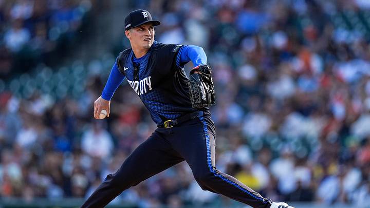 Detroit Tigers pitcher Ty Madden (36) throws against Boston Red Sox during the second inning at Comerica Park in Detroit on Monday, May 4, 2026.
