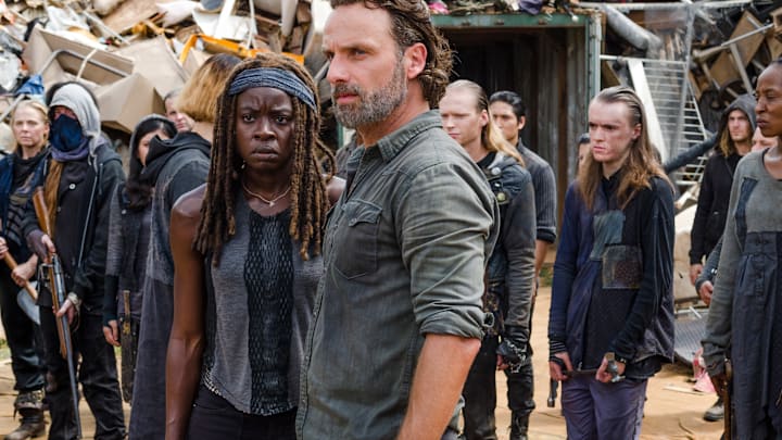 Andrew Lincoln as Rick Grimes, Danai Gurira as Michonne, Scavengers - The Walking Dead _ Season 7, Episode 10 - Photo Credit: Gene Page/AMC
