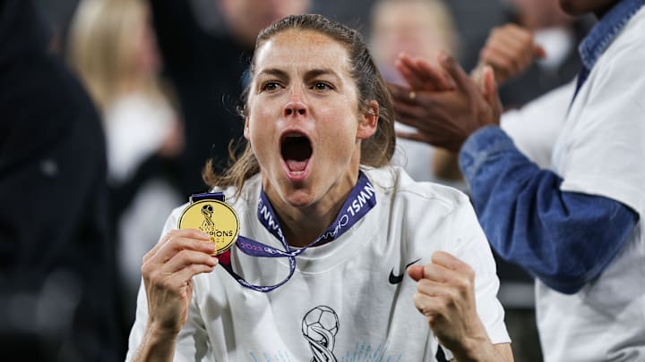 Kelley O'Hara winning 2023 NWSL Championship with NJ/NY Gotham FC