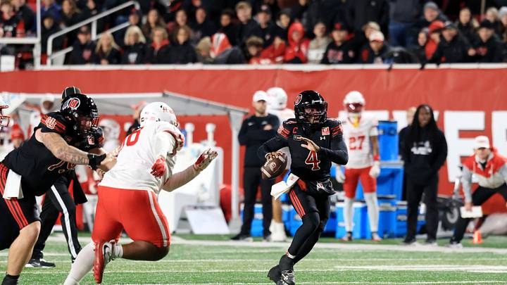 Oct 24, 2026; Salt Lake City, Utah, USA; Utah Utes quarterback Devon Dampier (4) scrambles during the third quarter against the Houston Cougars at Rice-Eccles Stadium. Mandatory Credit: Rob Gray-Imagn Images Oct 24, 2026; Salt Lake City, Utah, USA; Utah Utes quarterback Devon Dampier (4) scrambles during the third quarter against the Houston Cougars at Rice-Eccles Stadium. Mandatory Credit: Rob Gray-Imagn Images