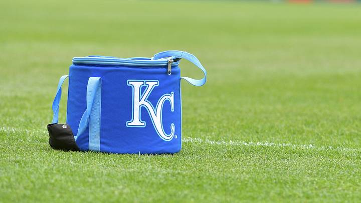 May 2, 2019; Kansas City, MO, USA; A general view of a ball bag on the field at Kauffman Stadium before a game between the Kansas City Royals and the Tampa Bay Rays. Mandatory Credit: Denny Medley-Imagn Images