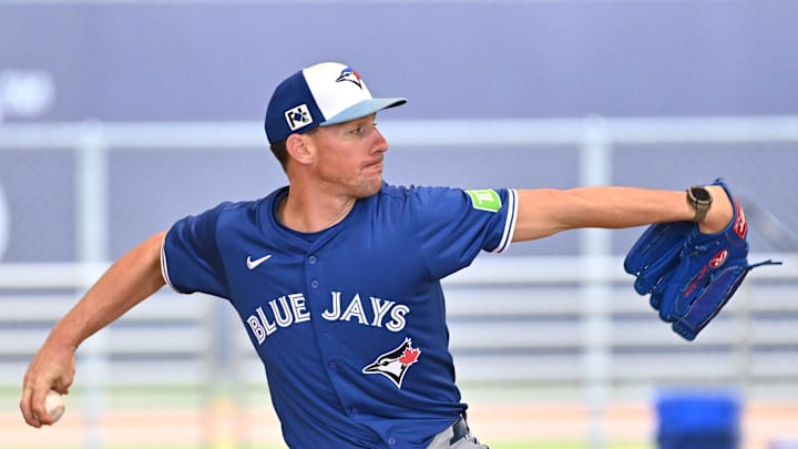 Toronto Blue Jays pitcher Chris Bassitt (40) throws the ball during spring training  at Cecil B. Englebert Complex on Feb 20.