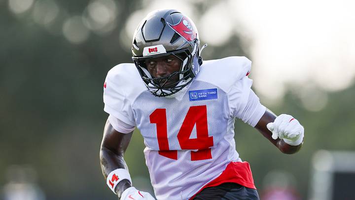 Jul 31, 2026; Tampa, FL, USA; Tampa Bay Buccaneers wide receiver Chris Godwin Jr. (14) participates in training camp at AdventHealth Training Center. Mandatory Credit: Nathan Ray Seebeck-Imagn Images Jul 31, 2026; Tampa, FL, USA; Tampa Bay Buccaneers wide receiver Chris Godwin Jr. (14) participates in training camp at AdventHealth Training Center. Mandatory Credit: Nathan Ray Seebeck-Imagn Images