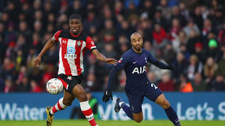 Kevin Danso in action for Southampton against Spurs in the FA Cup