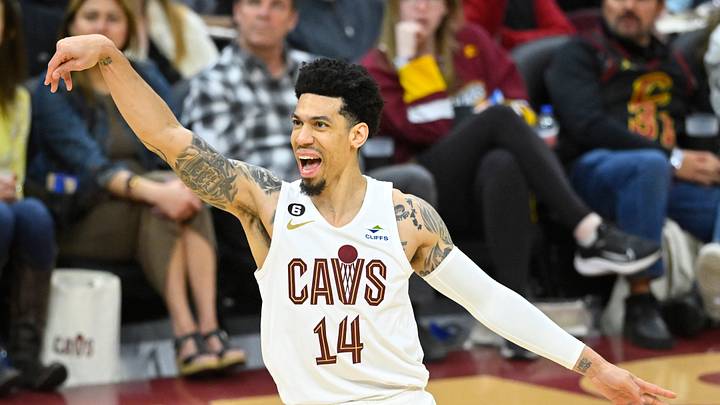 Apr 9, 2023; Cleveland, Ohio, USA; Cleveland Cavaliers forward Danny Green (14) reacts after missing a three-point basket in the fourth quarter against the Charlotte Hornets at Rocket Mortgage FieldHouse. Mandatory Credit: David Richard-USA TODAY Sports Apr 9, 2023; Cleveland, Ohio, USA; Cleveland Cavaliers forward Danny Green (14) reacts after missing a three-point basket in the fourth quarter against the Charlotte Hornets at Rocket Mortgage FieldHouse. Mandatory Credit: David Richard-USA TODAY Sports
