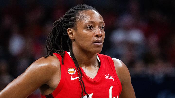 Aug 14, 2026; Indianapolis, Indiana, USA;  Indiana Fever guard Kelsey Mitchell (0) in the first half against the Dallas Wings at Gainbridge Fieldhouse. Mandatory Credit: Trevor Ruszkowski-Imagn Images