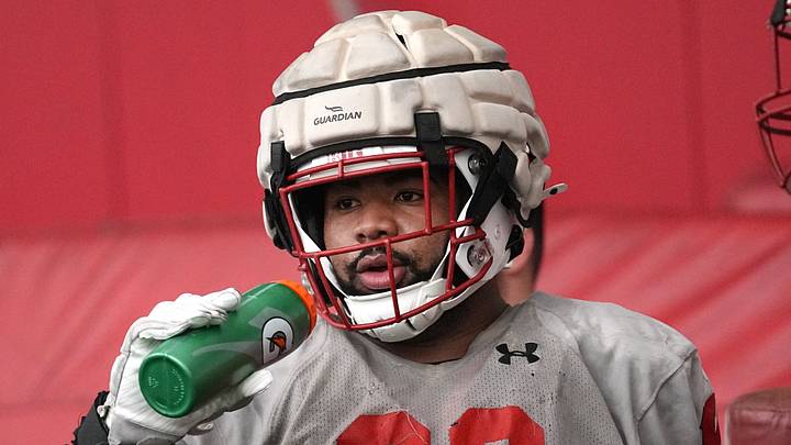 Purdue defensive lineman Curt Neal at his former school, Wisconsin. Purdue defensive lineman Curt Neal at his former school, Wisconsin.