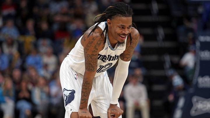 Dec 26, 2025; Memphis, Tennessee, USA; Memphis Grizzlies guard Ja Morant (12) reacts during the second quarter against the Milwaukee Bucks at FedExForum. Mandatory Credit: Petre Thomas-Imagn Images Dec 26, 2025; Memphis, Tennessee, USA; Memphis Grizzlies guard Ja Morant (12) reacts during the second quarter against the Milwaukee Bucks at FedExForum. Mandatory Credit: Petre Thomas-Imagn Images