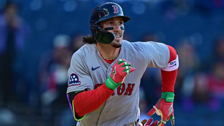 May 30, 2026; Cleveland, Ohio, USA; Boston Red Sox left fielder Jarren Duran (16) watches his ball after hitting a three run home run during the ninth inning against the Cleveland Guardians at Progressive Field. Mandatory Credit: David Dermer-Imagn Images May 30, 2026; Cleveland, Ohio, USA; Boston Red Sox left fielder Jarren Duran (16) watches his ball after hitting a three run home run during the ninth inning against the Cleveland Guardians at Progressive Field. Mandatory Credit: David Dermer-Imagn Images