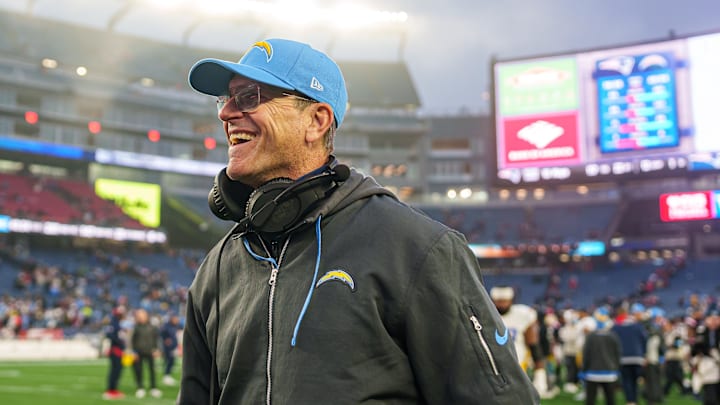 Los Angeles Chargers head coach Jim Harbaugh.