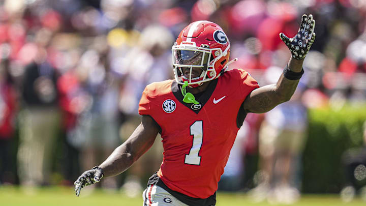 Apr 12, 2025; Athens, GA, USA; Georgia Bulldogs wide receiver Zachariah Branch (1) calls for the ball during the Georgia Spring game at Sanford Stadium. Mandatory Credit: Dale Zanine-Imagn Images Apr 12, 2025; Athens, GA, USA; Georgia Bulldogs wide receiver Zachariah Branch (1) calls for the ball during the Georgia Spring game at Sanford Stadium. Mandatory Credit: Dale Zanine-Imagn Images