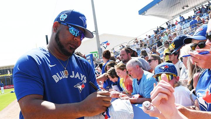 Edwin Encarnacion signs autographs before the start of a spring training game Credit: Jonathan Dyer-USA TODAY Sports Edwin Encarnacion signs autographs before the start of a spring training game Credit: Jonathan Dyer-USA TODAY Sports