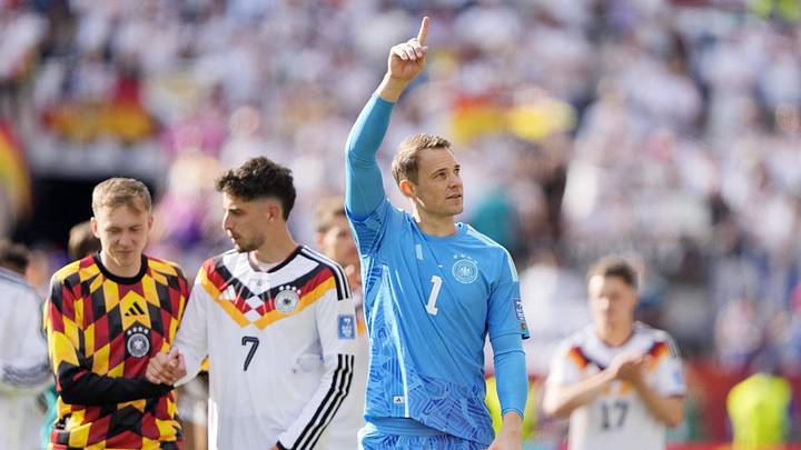 June 20, 2026; Toronto, Canada; Germany's Manuel Neuer celebrates after the match.  Mandatory Credit: John E Sokolowski-Imagn Images 
