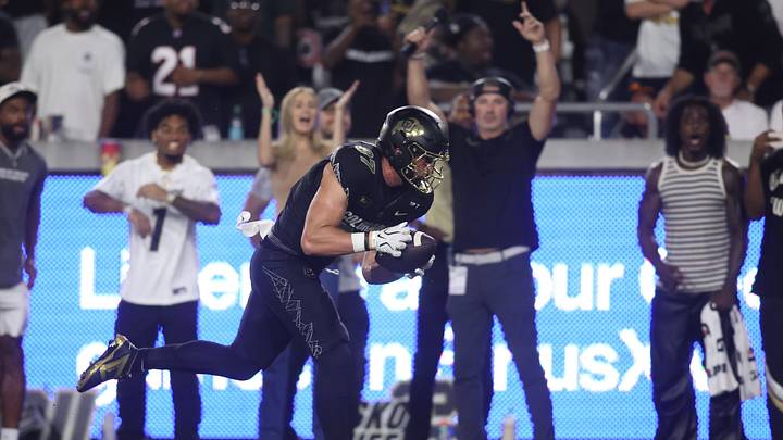 Sep 3, 2026; Atlanta, Georgia, USA; Colorado Buffaloes tight end Charlie Williams (87) makes a catch against the Georgia Tech Yellow Jackets in the second half at Bobby Dodd Stadium at Hyundai Field. Mandatory Credit: Brett Davis-Imagn Images Sep 3, 2026; Atlanta, Georgia, USA; Colorado Buffaloes tight end Charlie Williams (87) makes a catch against the Georgia Tech Yellow Jackets in the second half at Bobby Dodd Stadium at Hyundai Field. Mandatory Credit: Brett Davis-Imagn Images