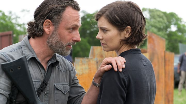 Andrew Lincoln as Rick Grimes, Lauren Cohan as Maggie Greene - The Walking Dead _ Season 8, Episode 1 
