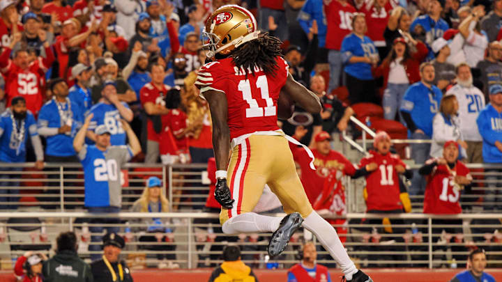 Jan 28, 2024; Santa Clara, California, USA; San Francisco 49ers wide receiver Brandon Aiyuk (11)