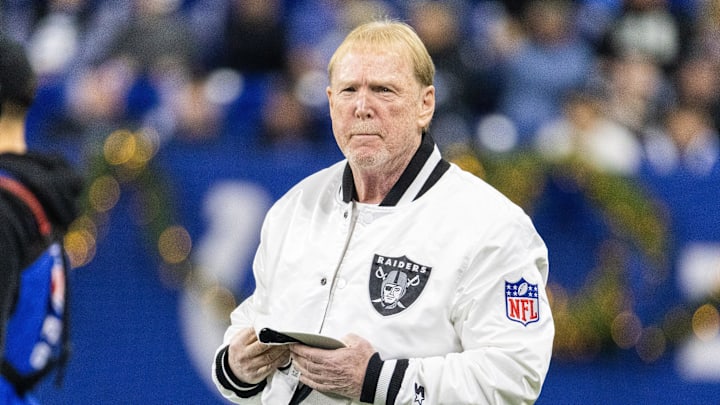 Dec 31, 2023; Indianapolis, Indiana, USA; Las Vegas Raiders owner Mark Davis during warmups against
