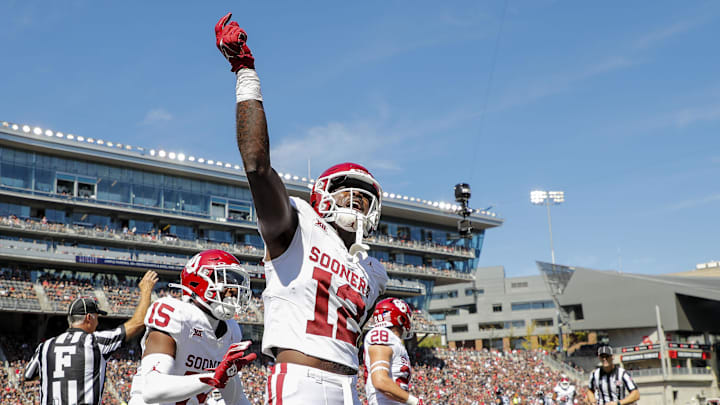 Oklahoma Sooners defensive back Key Lawrence at Cincinnati in 2023