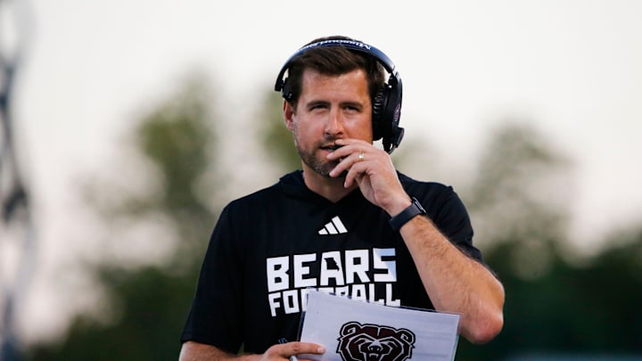Missouri State Bears head coach Ryan Beard as the Bears took on the Lindenwood Lions at Plaster Stadium on Saturday, Sept. 14, 2024. Missouri State Bears head coach Ryan Beard as the Bears took on the Lindenwood Lions at Plaster Stadium on Saturday, Sept. 14, 2024.