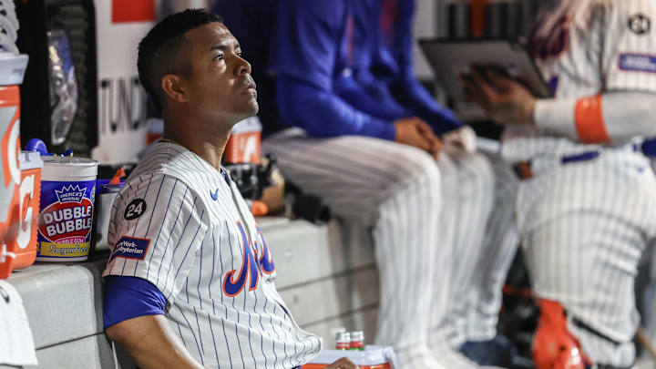 Aug 20, 2024; New York City, New York, USA; New York Mets starting pitcher Jose Quintana (62) watches from the dugout in the fifth inning against the Baltimore Orioles at Citi Field. Mandatory Credit: Wendell Cruz-Imagn Images Aug 20, 2024; New York City, New York, USA; New York Mets starting pitcher Jose Quintana (62) watches from the dugout in the fifth inning against the Baltimore Orioles at Citi Field. Mandatory Credit: Wendell Cruz-Imagn Images