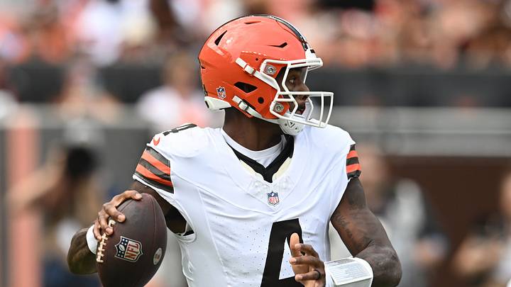 Aug 22, 2026; Cleveland, Ohio, USA; Cleveland Browns quarterback Deshaun Watson (4) looks to pass during the second half against the Buffalo Bills at Huntington Bank Field. Mandatory Credit: Ken Blaze-Imagn Images Aug 22, 2026; Cleveland, Ohio, USA; Cleveland Browns quarterback Deshaun Watson (4) looks to pass during the second half against the Buffalo Bills at Huntington Bank Field. Mandatory Credit: Ken Blaze-Imagn Images