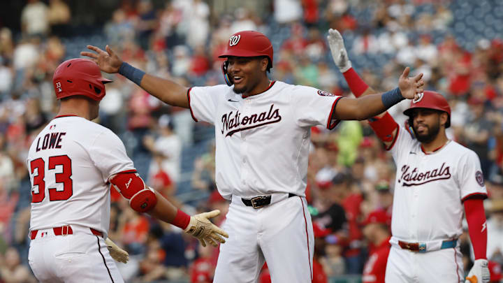 Washington Nationals outfielder James Wood is a great prop target on Thursday. Washington Nationals outfielder James Wood is a great prop target on Thursday.