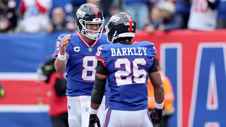 Saquon Barkley is happy to see former Giants teammate Daniel Jones doing well on the Colts. Saquon Barkley is happy to see former Giants teammate Daniel Jones doing well on the Colts.